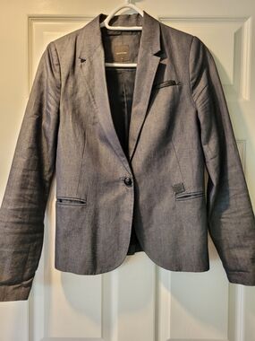 Gsus Industries Light Navy/ Gray Single-Button Blazer